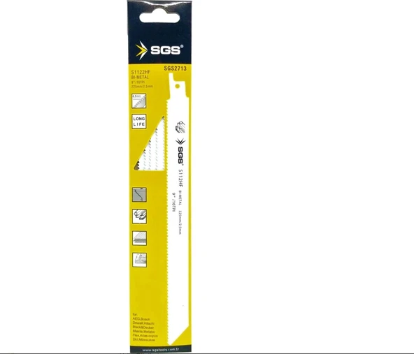 SGS2713 Tilki Kuyruğu Testere Metal S1122HF 225Mm/2.5Mm Sgs2713 (1 Paket) ürün görseli 1