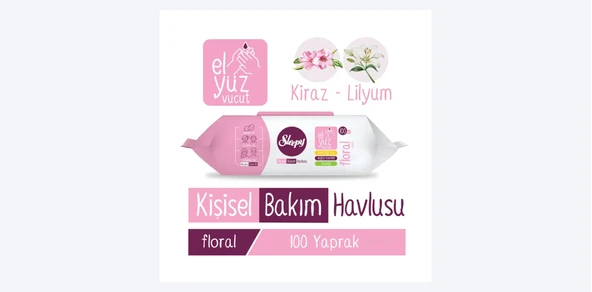 ŞeyliŞeyler - Sleepy Floral Kişisel Bakım Havlusu 100'lü 1 Paket ürün görseli 1