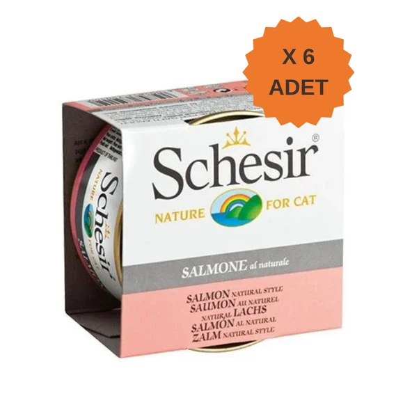 Schesir Somonlu Pişirme Suyunda Yetişkin Kedi Konservesi 85Gr X 6 Adet ürün görseli 1