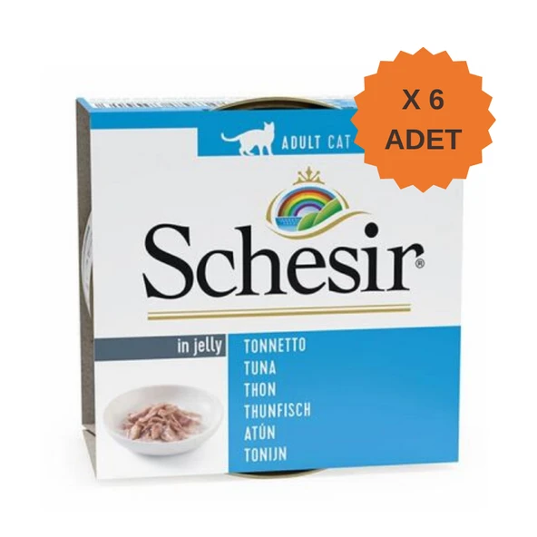 Schesir Jelly Ton Balığı Jöle İçinde Yetişkin Kedi Konservesi 85Gr X 6 Adet ürün görseli 1