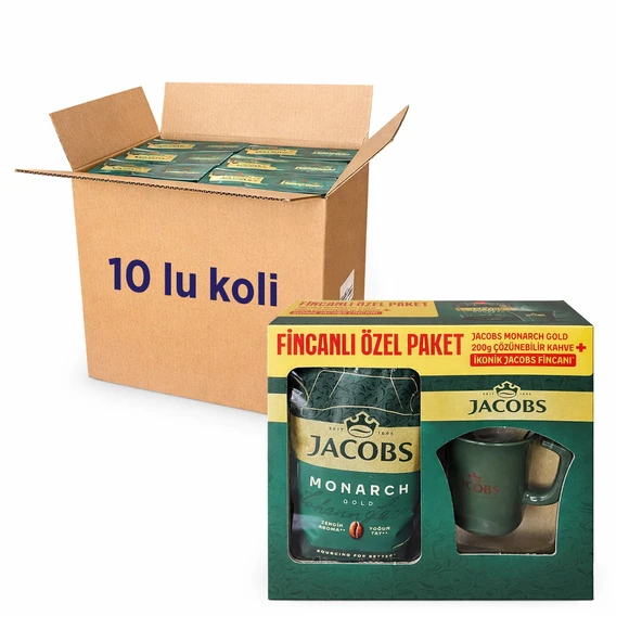 Jacobs Monarch Gold 200 gr İkonik Jacobs Fincanlı Set x 10 Adet ürün görseli 1