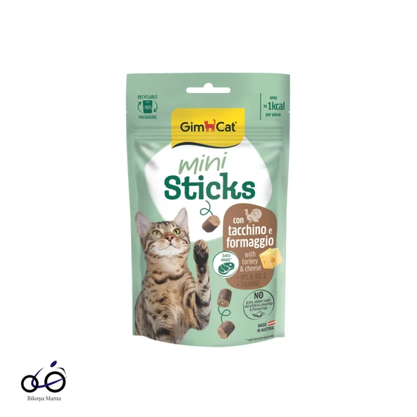 Gimcat Mini Sticks Hindi & Peynir Kedi Ödül Çubuğu 50gr ürün görseli 1