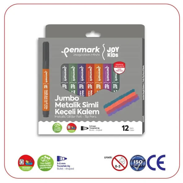 PENMARK JUMBO  KECELI KALEM METALIK 12 RENK HS-707 ürün görseli 1