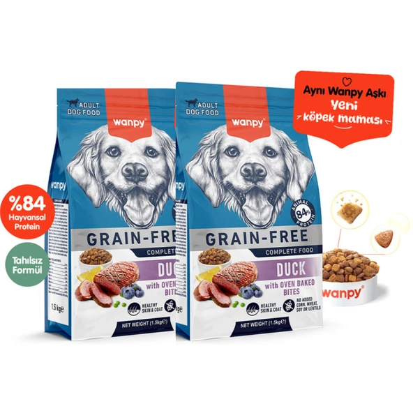 Wanpy Tahılsız Ördekli Yetişkin Köpek Maması 1,5Kg X 2 Adet ürün görseli 1