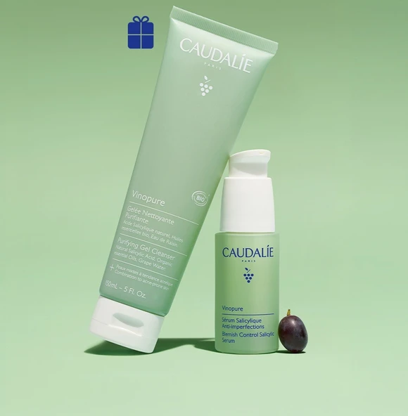 Caudalie Vinopure Serum 30 Ml + Vinopure Gel Cleanser 150 Ml ürün görseli 1