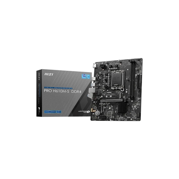 MSI MB Pro H610M-S DDR4 Soket 1700 Ddr4 3200(OC) HDMI M.2 USB3.2 1x 1G LAN mATX ürün görseli 1