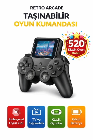 Taşınabilir Oyun Konsolu 520 Oyun Dahili TV Bağlantılı Gamepad S10 ürün görseli 1