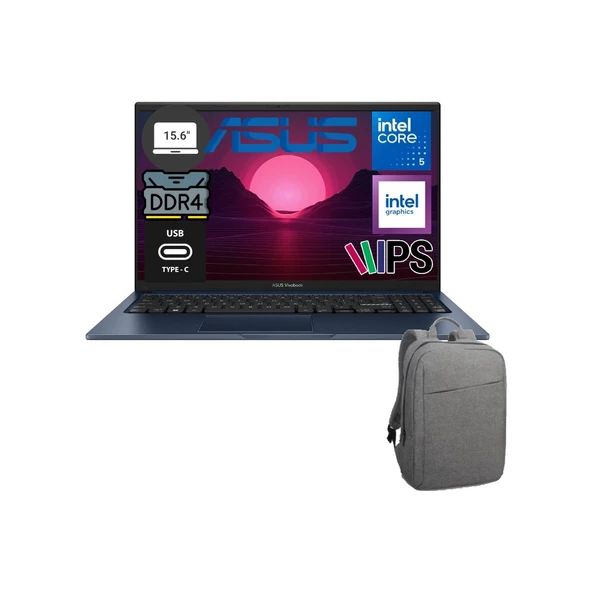 Vivobook 15 X1504VA-BQ4101SM Intel Core 5 120U 8gb 512GB Windows 11 Pro 15.6" Taşınabilir Bilgisayar + Shopimode Çanta ürün görseli 1