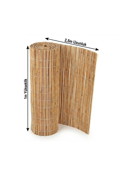 myfamily Doğal Hasır Balkon ve Bahçe Çiti 100x250 cm – Gölgelik, Rüzgarlık ve Dekoratif Çit Örtüsü ürün görseli 1