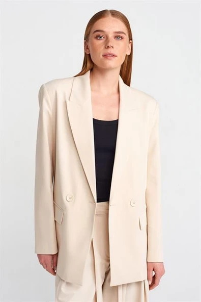 Kadın Blazer Ceket Bej 60759-2Y6 ürün görseli 1