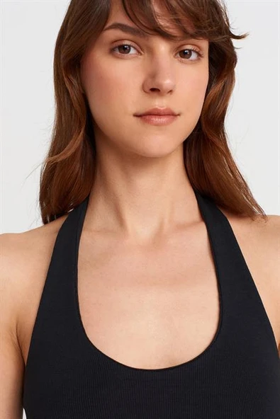 Halter Yaka Top-Siyah 21052-2Y6 - Resim 3