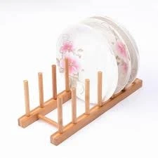 Seramikci 6 lı Ahşap Tabak Stantı ürün görseli 1