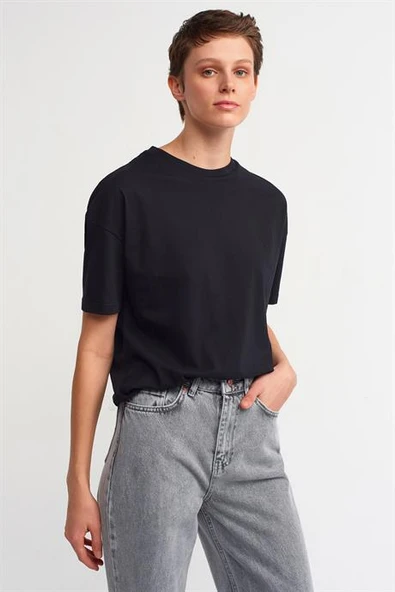 Basic T-Shirt-Siyah 3683-2Y6 ürün görseli 1