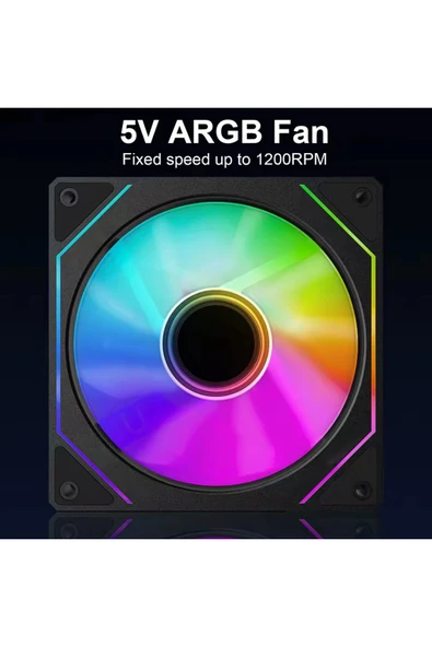 BUBALUS B-4Pro 120 mm ARGB PWM PC Kasa Fanı Siyah – Infinity Mirror & Sessiz Soğutma ürün görseli 1