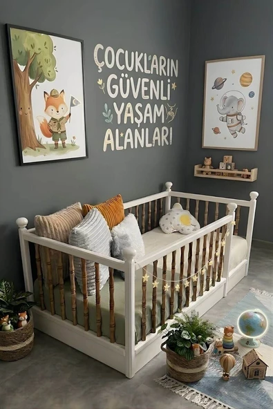 Montessori Yatak | Çocukların Güvenli Yaşam Alanı | MDF ve Ağaç Kalitesi ürün görseli 1