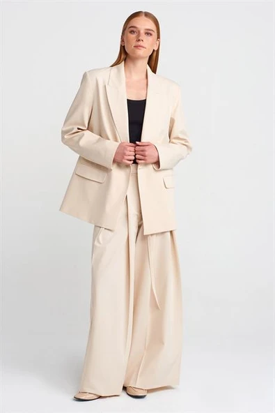 Kadın Blazer Ceket Bej 60759-2Y6 - Resim 2