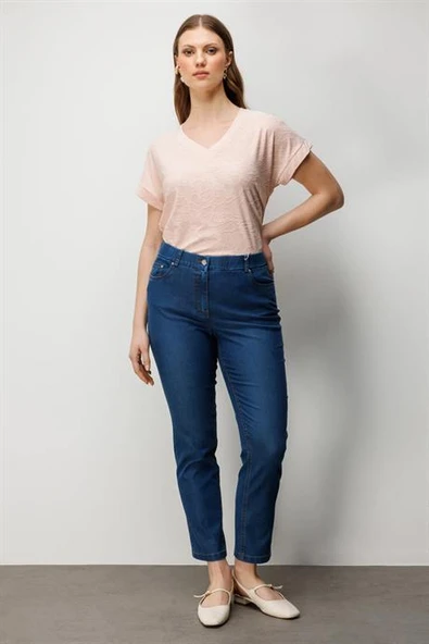Beş Cep Dar Paça Pantolon Indıgo 4086-2Y6 ürün görseli 1