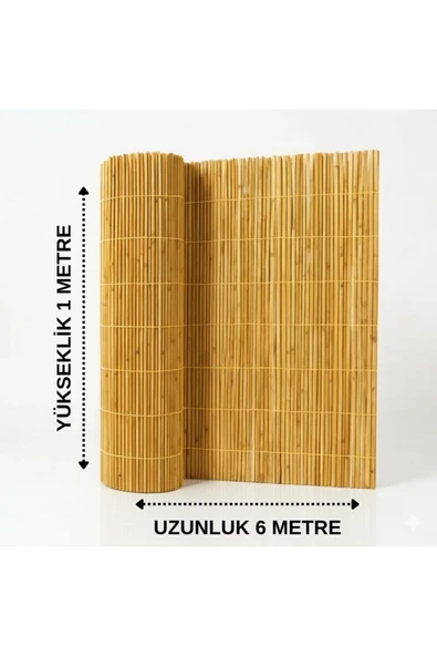 myfamily Doğal Saz Kamış Hasır Çit 1x6 Mt - Bahçe Balkon Rüzgarlık Gölgelik Dekoratif Çit - Kamış Hasır ürün görseli 1