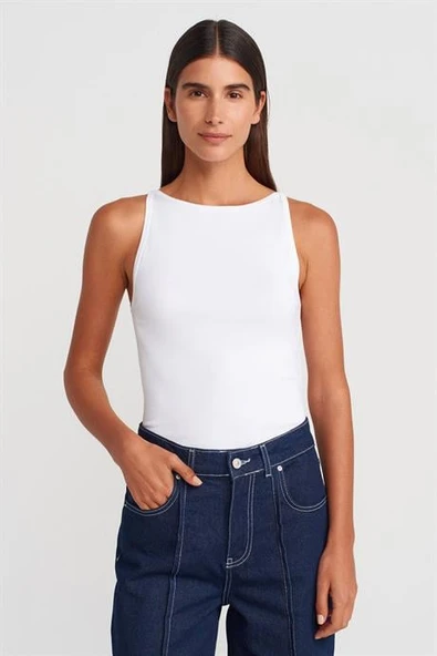Halter Yaka Top-Beyaz 21048-2Y6 ürün görseli 1