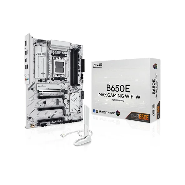 ASUS B650E MAX GAMING WIFI W AMD Soket AM5 AMD B650 DDR5 8000+MT/s Wi-Fi 6E ATX Anakart ürün görseli 1