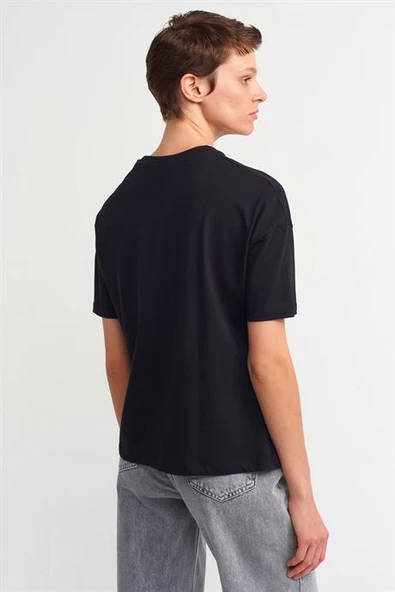 Basic T-Shirt-Siyah 3683-2Y6 - Resim 3