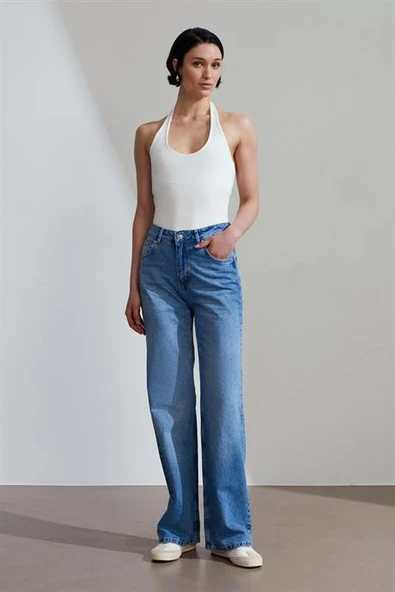Halter Yaka Top-Ekru 21052-2Y6 - Resim 2