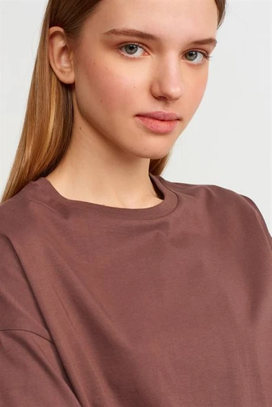 Basic T-Shirt-K.Kahve 3683-2Y6 - Resim 2