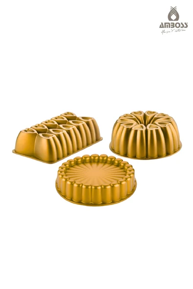 Sweet Trio 3 Parça Kek Kalıbı Seti - Sarı - Resim 2