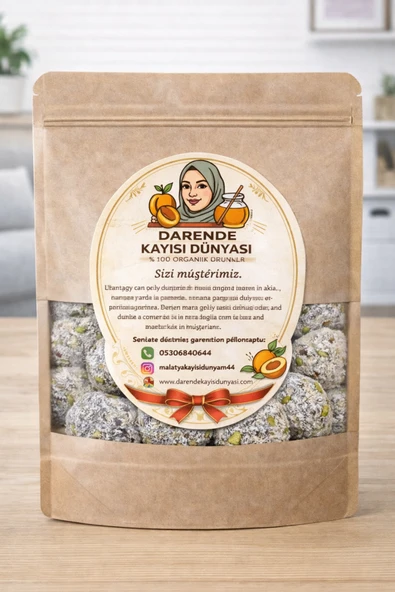 Darende Kayısı Dünyası Hindistan Cevizli Antep Fıstıklı Truf Topları (500 Gr) ürün görseli 1