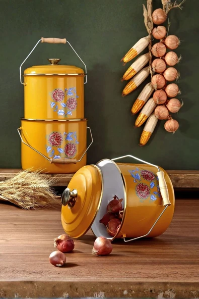Bonera Emaye Bakraç 16 cm Hardal Sarısı ürün görseli 1