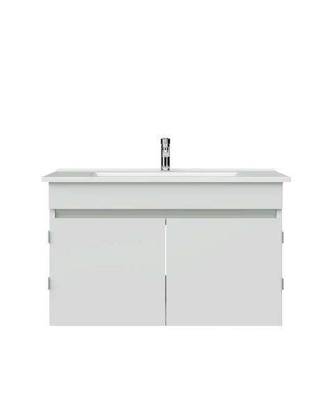 Flexio 80 Cm Kapaklı Katlanabilir Lavabo Dolabı 270 Derece Beyaz Set ürün görseli 1
