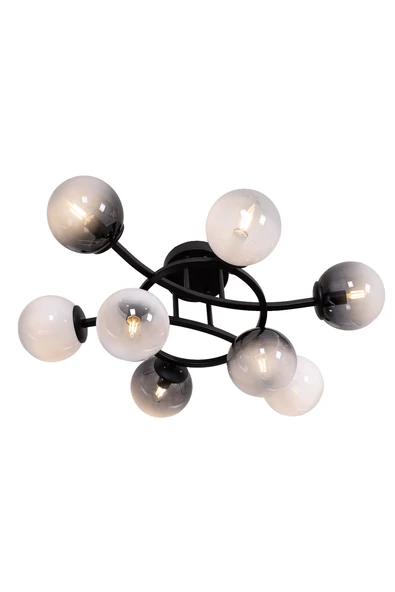 AVONNI AR-60453-8BSY Siyah Kaplama Modern Avize E14 Metal Cam 80cm ürün görseli 1