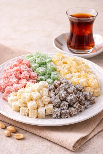 Darende Kayısı Dünyası Karışık Çifte Kavrulmuş Lokum (6 Renk) (500 Gr)– Çay Yanı İkramlık ürün görseli 1
