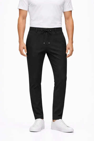 Yazı Erkek Regular Kesim Beli Bağlamalı Büyük Beden Casual Jogger Pantolon 7602 ürün görseli 1