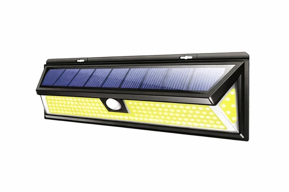 180 LED Gunes Enerjili Kumandali 3 Modlu Duvar Lambasi Hareket Sensorlu Su Gecirmez ürün görseli 1