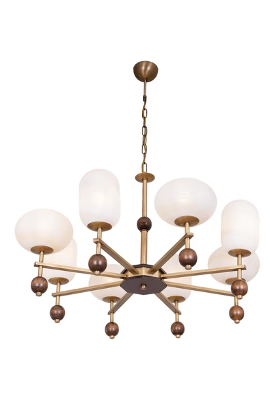 AVONNI AV-60463-8E Eskitme Kaplama Modern Avize E27 Metal Cam 70cm ürün görseli 1