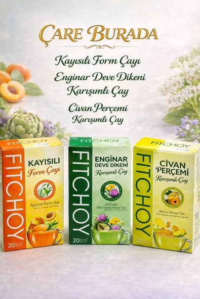 Karaciğer Destekleyici Çay Seti (Kayısılı Çay 45'li & Enginar - Devedikenli Çay 45'li & Civanperçemli Çay 45'li) ürün görseli 1