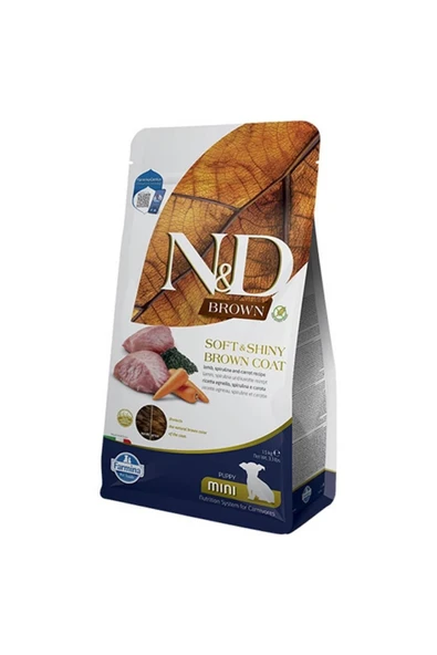 N&D Brown Kuzulu Spirulinalı Mini Yavru Köpek Maması 1,5 kg ürün görseli 1