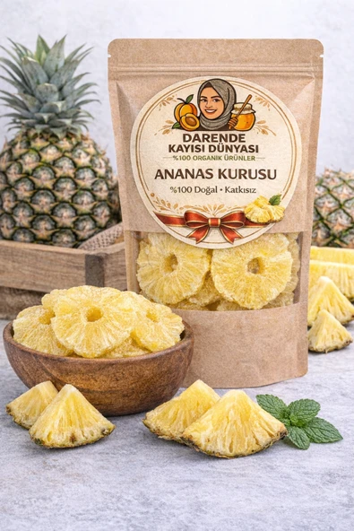 Darende Kayısı Dünyası Fırında Kurutulmuş Ananas Kurusu (500 Gr) – Katkısız & Doğal ürün görseli 1