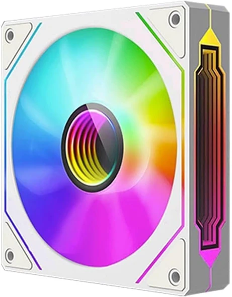 BUBALUS B-4Pro 120 mm ARGB PWM PC Kasa Fanı Beyaz – Infinity Mirror & Sessiz Soğutma ürün görseli 1