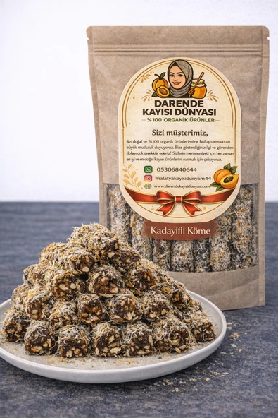 Darende Kayısı Dünyası Kadayıflı Köme Kuruyemişli Üzüm Pekmezli Yöresel Tatlı (1 Kg) ürün görseli 1