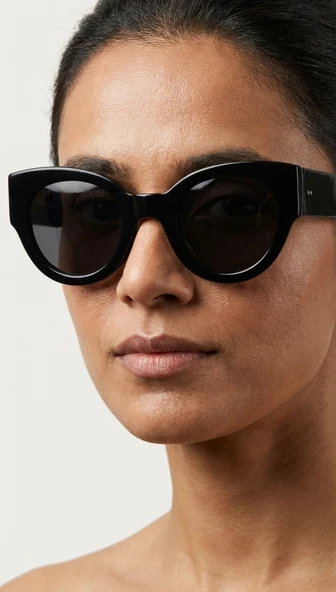 Sanches Kadın Fashion Cat Eye Kemik Güneş Gözlüğü 55 mm ürün görseli 1