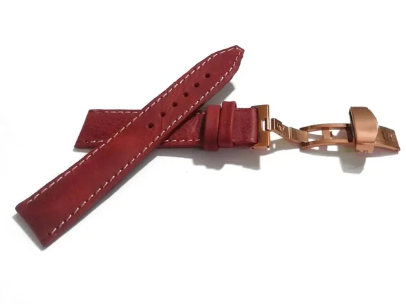 FADO Her Saate Uygun Kelebek Toka 20 mm Hakiki Deri (480) rose   toka kırmızı ürün görseli 1