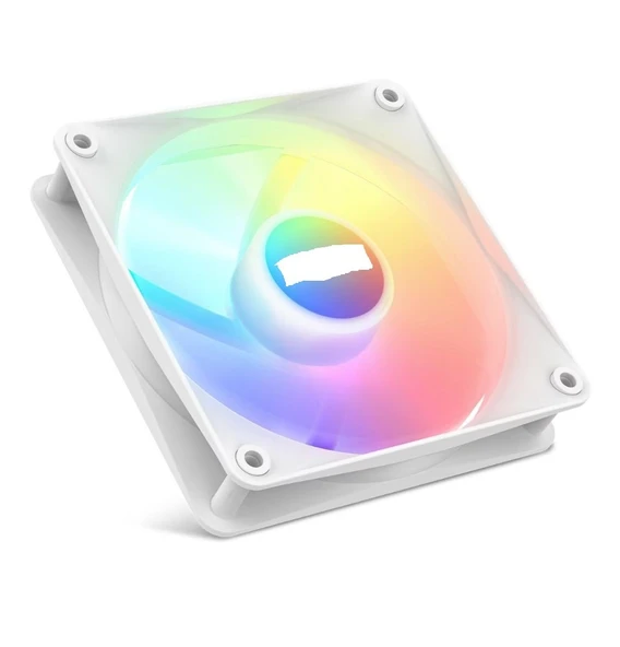 BUBALUS B-120W Beyaz 12cm Kasa İçi Uyumlu Rainbow Işıklı Fan ürün görseli 1