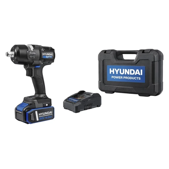 Hyundai IW20X-700FT Akülü Darbeli Somun Sıkma 20V 700Nm Kömürsüz Motor Tek Akülü Şarjlı Set ürün görseli 1