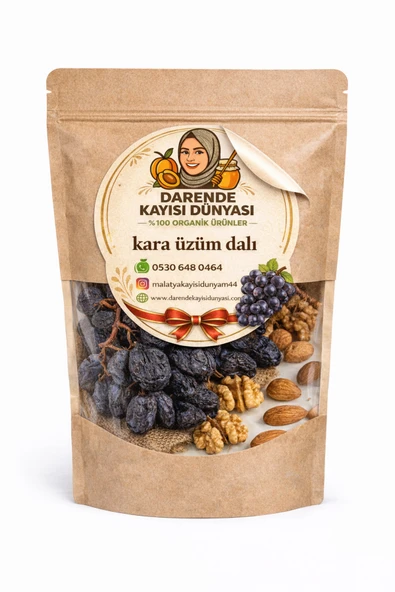 Darende Kayısı Dünyası Kara Üzüm Dallı 1 Kilo ürün görseli 1