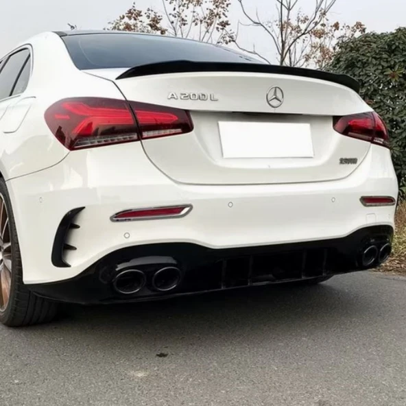 Mercedes A Serisi W177 Sedan A35 Amg Arka Difüzör 2019-2023 Arası uyumlu Çift Çıkışlı ürün görseli 1