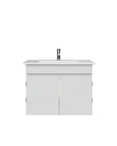 Flexio 65 Cm Kapaklı Katlanabilir Lavabo Dolabı 270 Derece Beyaz Set ürün görseli 1