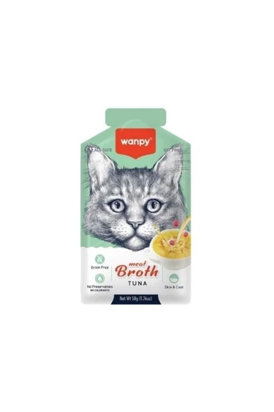 Wanpy Kediler için Ton Balığı Eti Çorbası 50g Skt:12/2027 ürün görseli 1