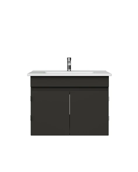 Flexio 65 Cm Kapaklı Katlanabilir Lavabo Dolabı 270 Derece Antrasit Set ürün görseli 1